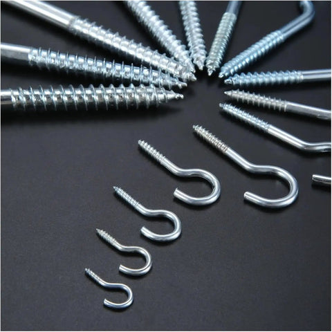 Knockout Vinyl Coated Screw Hooks And Heavy Duty Eye Bolts Designed For Zero Hassle Wall Mounting on Wood or Drywall Surfaces.