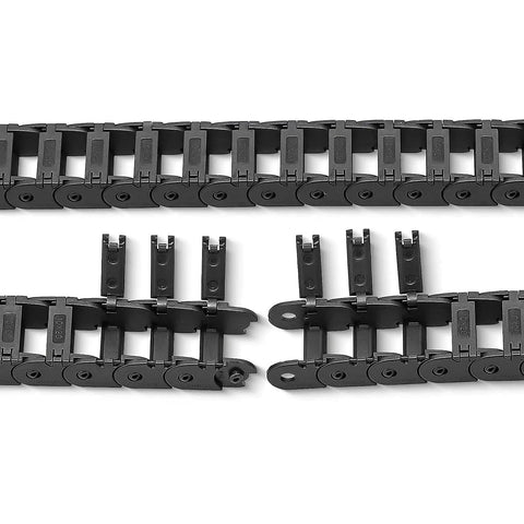 39.3 Inch Open Type Drag Chain Cable Carrier For CNC Router And 3D Printer Plug And Play Ready Black Plastic Wire Harness R18