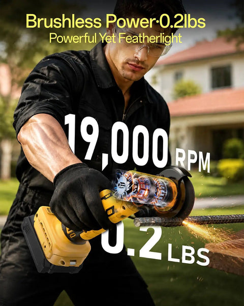 Tough As Nails Compact Three Inch Brushless Circular Saw Slides Right On To Your DeWalt 20 Volt Battery in use cutting metal.