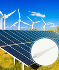 Three Blade Wind Turbine Replacement Kit With 3 Blades, 3 Hubs And 3 Blade Covers, 580mm rotor displayed in a solar farm setting