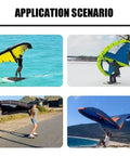 Four scenarios showing Inflatable Wing Foil Kite For Kitesurfing And Snow Surfing With Window Portable Windsurfing Sail in action