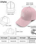 Omnia Vincit Pink Breathable Hat For Women With Adjustable Buckle shown with size dimensions and diagrams for accurate fit