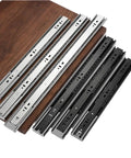Two Pack 16 Inch Black Drawer Slide Rails With Damping And Rebound Buffer Three Track Ball Bearing System For Cabinets And Dressers