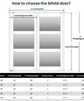 How to choose the bifold door? Diagram showing dimensions for Heavy Duty Interior Bifold Closet Doors Fits 24 X 80 Inch Opening.