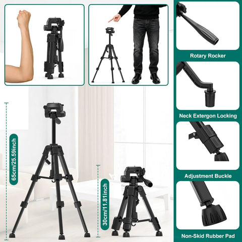 Green Cross Line Laser Level With 360 Degree Self Leveling Tripod 26 Inch Laser Leveler Tool For DIY Home Reno Projects Picture Hanging Floor Tile For Home Renovation, 65cm tripod