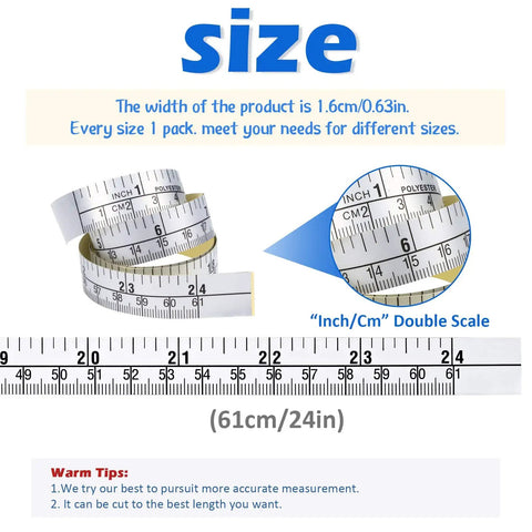 5 Pieces Self Adhesive Measuring Tapes For Workbench Ruler With Adhesive Backed Double Scale Inches And Centimeters Stick Tape Measure For Woodworking Sawing Drafting Table 24 Inch