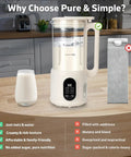 All In One Nut Milk Maker For Almond, Oat, Soy Milk And Plant Based Drinks, 40oz Capacity, 8 Functions displayed on kitchen counter