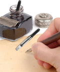 Universal Fountain Pen Ink Converters 20 Pack Screw In Style Smooth Refillable Cartridges For Standard 2.6mm Nibs used with ink bottle and nib.