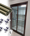 Rock Solid Aluminum Sliding Door Track Set With 18 Ft Buttery Smooth Glide Hardware For Barn Doors And Laundry Rooms Featuring Dead Silent Zinc Alloy Wheels And Sleek Champagne Finish, showcasing rollers and track.