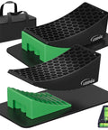 Bulletproof 2 Pack Rv Leveling Blocks With Triple Grip Non Slip Base Heavy Duty Polypropylene Camper Stabilizer Pads with carrying bag.