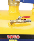 Close-up of valve on 5 Gallon Air Tire Bead Seater Blaster Tool With Gauge 145 PSI For Cars Trucks ATVs And Heavy Duty Rims