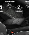 Center Console Armrest Cover For Volkswagen Atlas And Cross Sport 2024 To 2026 Premium Vegan Leather Thick Cushion installed view