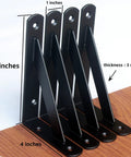 12 Pack Matte Black Heavy Duty Shelf Brackets With Screws Built Like A Tank For Rustic Home And Garage Shelving showing 6 inch brackets.