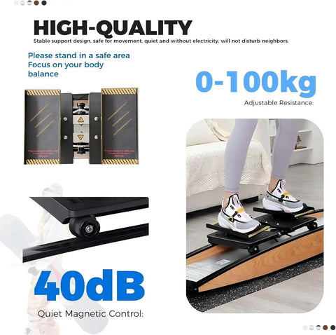Indoor Skiing Simulator For Home Workouts, full body ski training machine with ergonomic poles, maximum 150 kg load capacity.