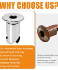Beefed Up 7075 Aluminum Dzus Quarter Turn Fasteners With Chrome Finish And Flush Allen Head For Custom Street Builds Heavy Duty Corrosion Resistant Hardware Pack Of 20 on display, highlighting polished chrome and durability.