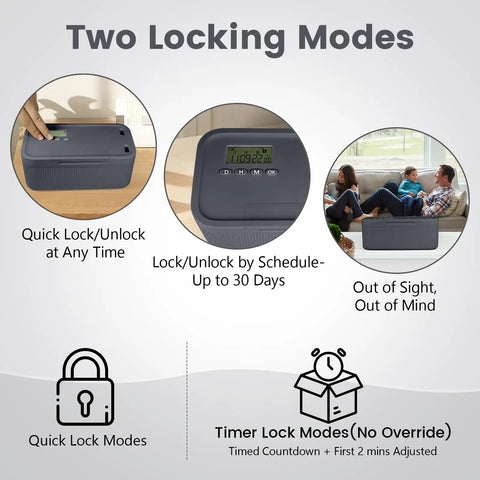 Heavy Duty Timed Lock Box That Slaps Your Phone Up for 30 Days Max Phone Jail with 2-In-1 modes for focus.