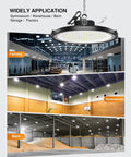 10 Pack UFO LED High Bay Light 250W 37500LM 5000K Daylight IP65 Waterproof in gym, warehouse, barn applications