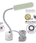36 LED Gooseneck Sewing Machine Light With Magnetic Base Eye Friendly Bright White Lamp For Lathes Drills And Workbenches