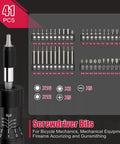 Adjustable Torque Screwdriver Kit 10 To 60 In-Lb With 40 Precision Bits, 25mm And 50mm Lengths shown with bit types and quantities