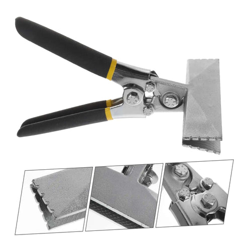 Hand Seamer Tool with Straight Jaw Manual Metal Bender featuring ergonomic pitted double sided handles and 6 inch jaw span