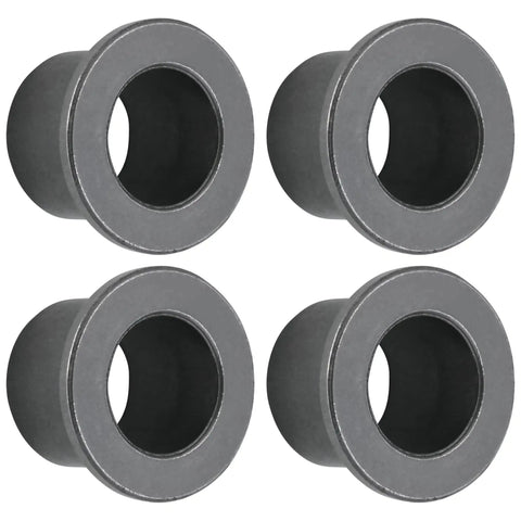 Four Pack Heavy Duty Flanged Bushing Fits Caster Yoke Steering Shaft For Scag Mag 61 72 STH 13 18 20 Sulky Tri Wheel Mower Rig No Sweat Swap Ready Installation, gray metal bushings.