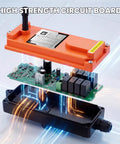 NEWTRY 8-button wireless crane remote control with orange transmitter and 12V receiver for industrial lift