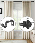 Matte Black Curtain Rod 35 To 47 Inch Adjustable Telescoping With Brackets 5 Eighth Inch Diameter for living room window