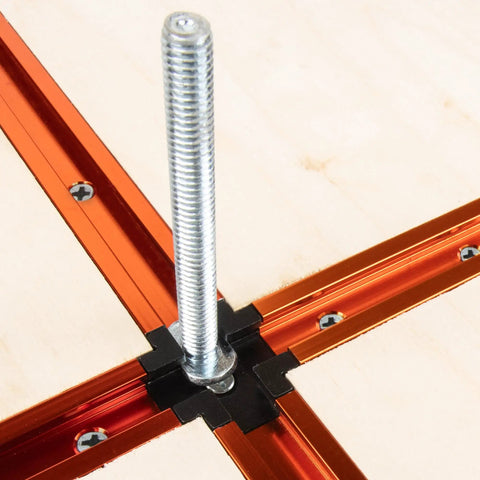 Six Pack Aluminum T Track Intersection Kit For 3/4 Inch By 3/8 Inch Universal Double Cut T Track with T Slot and screws