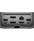 Thunderbolt 4 Ultra Docking Station Featuring Triple Display Outputs Dual Gigabit Ethernet Ports And Fast Charging connection ports view.
