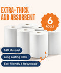 Touchless Commercial Paper Towels 10 x 800 White Roll Towels Six-pack roll view
