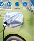 No Fuss Magnetic Ev Charger Rain Cover Waterproof Snowproof Sun Shield For Universal Stations Rock Solid Cable Protector Quick Snap Install, shown protecting EV charging cable.