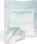 Heavy Hitter 100 Pack Cleanroom Cloth Wipes 9x9 Inch Microfiber Lint Free Disposable Laser Sealed Edge For Lab Semiconductor Prep And Precision Cleanup Rock Solid Grip in packaging with stacked cloths.