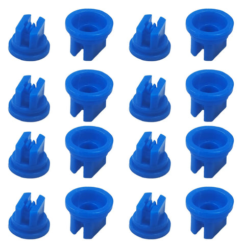 16 Pack Flat Fan Spray Nozzle Tips Set 0.3mm Aperture For Backpack Sprayers 110 Degree Plastic Spray Tips For Greenhouse Garden And Weeding Equipment Blue