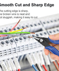 Two Pack Ultra Sharp Flush Cutters for trimming wires in electronics setup, showcasing ergonomic design and sharp precision cut.