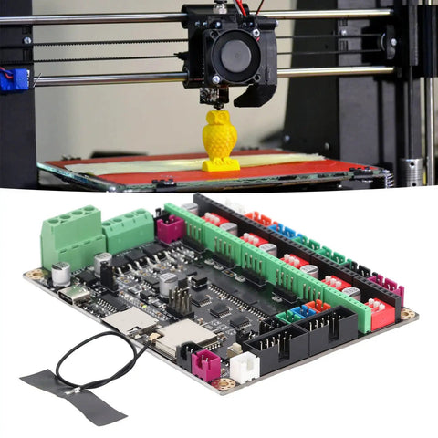 Close-up of a 32 Bit Control Board For 3D Printer With ESP32 Dual Core 240MHz MCU Fast Beefy Reliable Additive Manufacturing Motherboard