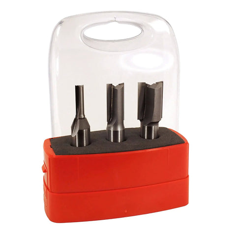 Undersize Plywood Dado Set, 3 Piece With 7 32nd Inch, 15 32nd Inch, And 23 32nd Inch Cutting Diameters And One Half Inch Shank in case