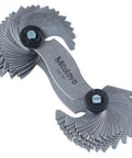 Mitutoyo 188-151 screw pitch gauge, front view, 51 leaves, 4–42 TPI and 0.4–7 mm, black