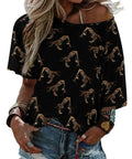 Women's Short Sleeve Boat Neck Loose Fit Go To Casual Tee With Bearded Dragon Lizard Print Lightweight Breathable Polyester Spandex Blend Easy Care Everyday Comfort Top