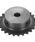 25 Tooth Roller Chain Sprocket For ISO 04C, 8mm Bore, 53.5mm OD, C45 Carbon Steel, Heat Treated Teeth For Superior Wear Life, Rust Resistant