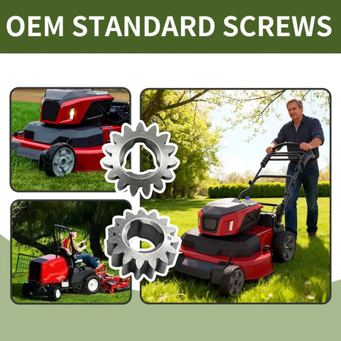 Two Pack Heavy Duty Pinion Gear Replacement Compatible With Toro Super Recycler Push Lawn Mower Models 10552 10590 10591 Genuine Replacement Parts 654750 And 614438 Built Tough To Knock Your Yard Work Out Of The Park showing gears and mower in action.