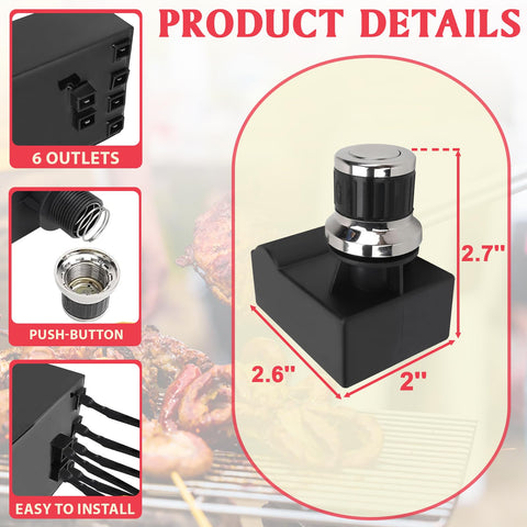Six Outlet Tact Push Button Igniter Kit For Four Five And Six Burner Grills Replacement Parts Fits 720 0888S 720 0882A 720