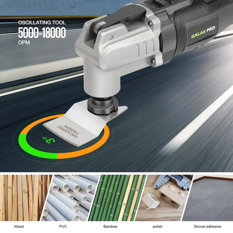 Badass 20V Cordless Oscillating Multi Tool With 15 Piece Accessory Kit And Rapid Charge Lithium Battery For Demolition And Precision Detail Work A True Job Site Beast To Buy Today close-up of tool head showing blade for cutting