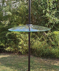 Large 13 Inch Glass Rain Cover For Outdoor Bird Feeder, two way hanging or shepherd pole mount, weatherproof clear dome shield