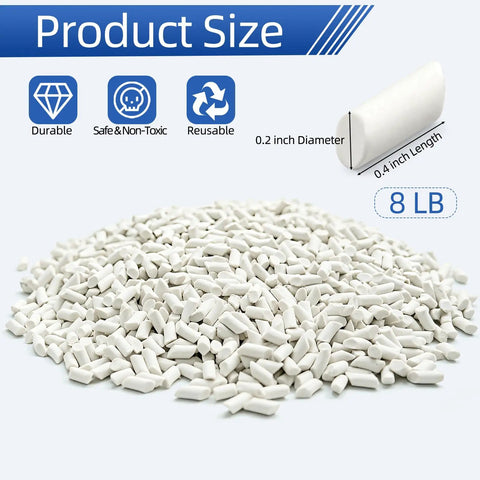 Eight Pound Ceramic Tumbling Media Cylinders, Reusable Non Abrasive Pellets 1/5 x 2/5 Inch For Lapidary Tumblers And Stone Polishers.