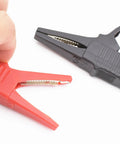 Red and black alligator clips from All In One 10Pcs Test Leads Kit With Double Insulated Leads, 1000V CAT III, 14AWG
