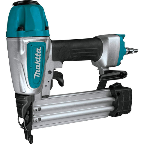 Renewed 18 Gauge Pneumatic Brad Nailer For DIY Pros, Drives Nails From Five Eighths To Two Inches, Aluminum Body, Black Handle