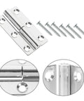 Heavy Duty Stainless Steel Door Hinges Lift Off 4 Pack Replacement Kit shown with screws and close-up details