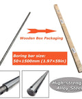 Line boring bars, two pieces, 50x1500mm, high-strength alloy steel, packaged in wooden box