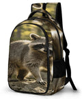 Woodland Raccoon Print Backpack For Everyone With Large Capacity Unisex Everyday Go To Daypack Built For School Travel