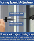 Hand adjusting tension bar on 2-in-1 RV Screen Door Closer With Integrated Handle And Adjustable Tension Bar For Camper, Trailer Or Motorhome, Easy Install, Push Lock, Self Closing Mechanism, Grab Bar, Bug Proof, Space Saving Design.